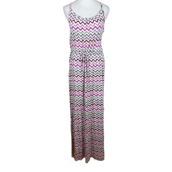 Best Society Maxi Dress M‎ Multicolor Printed Racerback Sleeveless Tie - Picture 1 of 12